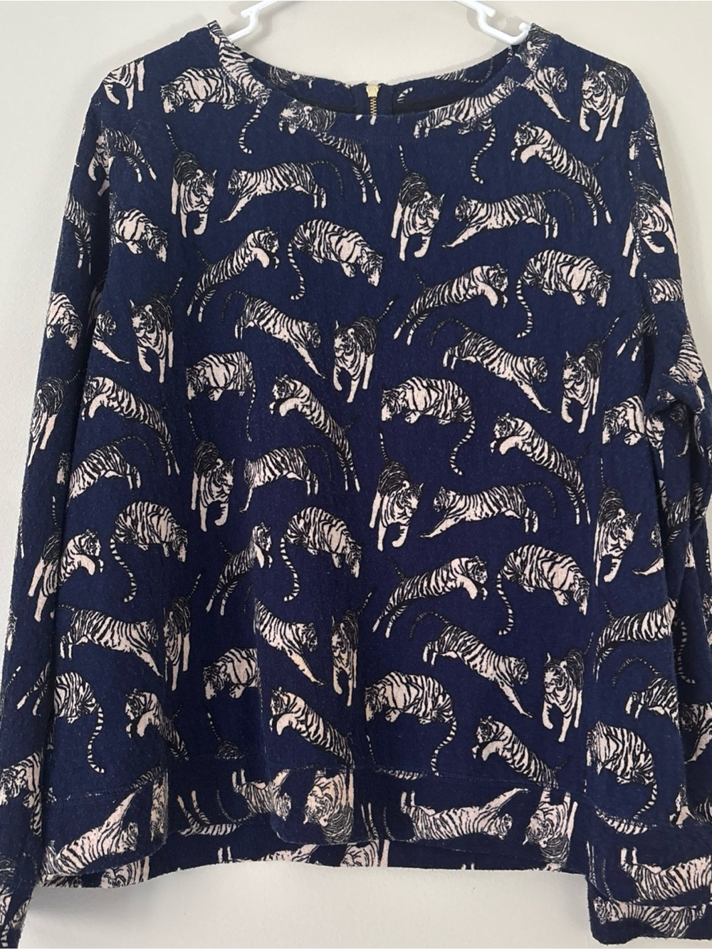 H&M Navy Blue Tiger Print Long Sleeve Top